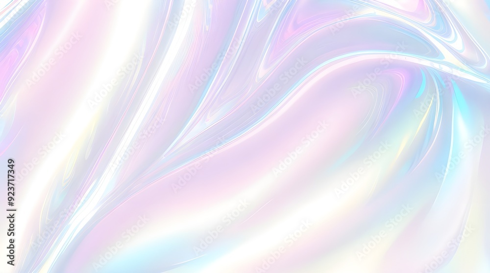 Obraz premium Holographic background seamless trendy iridescent light foil texture. Soft holographic pastel unicorn marble background pattern. Modern pearlescent blurry abstract swirl illustration. 