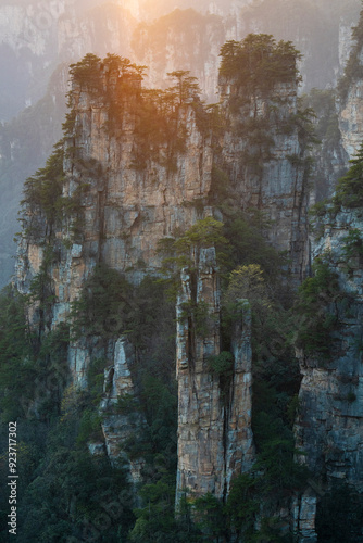 Sandstone pillars at the Zhangjiajie National Forest Park