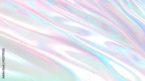 Holographic background seamless trendy iridescent light foil texture. Soft holographic pastel unicorn marble background pattern. Modern pearlescent blurry abstract swirl illustration. 