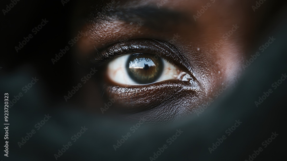 A close-up shot of a human eye with an intricate, detailed reflection in the pupil, capturing the depth and emotion present within the eye and its surroundings. A close-up shot of a human eye with an intricate, detailed reflection in the pupil, capturing the depth and emotion present within the eye and its surroundings.