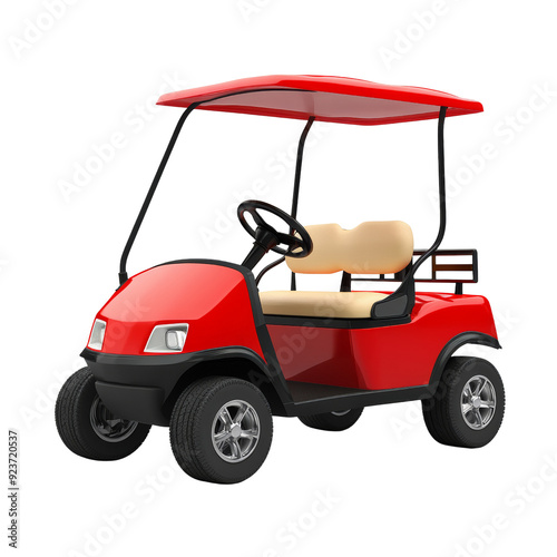 Modern golf cart isolated on transparent background