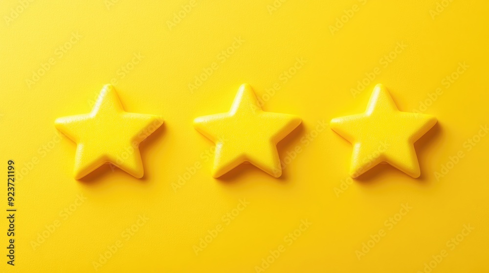 Close-up of a customer satisfaction survey showing five stars, with a yellow background emphasizing the excellent review and quality control. Close-up of a customer satisfaction survey showing five stars, with a yellow background emphasizing the excellent review and quality control.