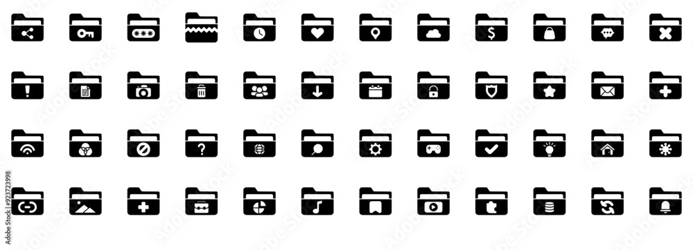Set Of Linear Folder Icons Silhouette Vector Logo Design Containing File,Storage,Secure,Folder,Document Business Infographic Elements Logo Vector Illustration Set Of Linear Folder Icons Silhouette Vector Logo Design Containing File,Storage,Secure,Folder,Document Business Infographic Elements Logo Vector Illustration