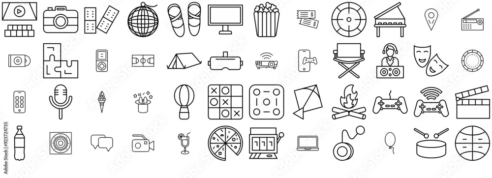 Set Of Linear Entertainment Icons Silhouette Vector Logo Design Containing Entertainment,Multimedia,Technology,Electronics,Gaming Vector Icon Set Linear Pictogram Pack Set Of Linear Entertainment Icons Silhouette Vector Logo Design Containing Entertainment,Multimedia,Technology,Electronics,Gaming Vector Icon Set Linear Pictogram Pack
