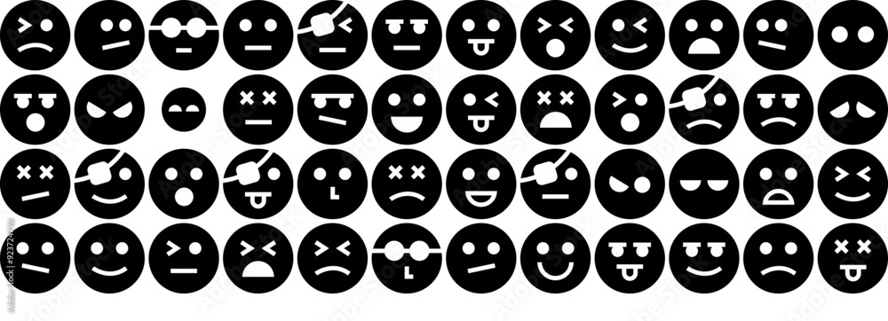 A Collection Of Emoji Faces 1 Glyph Isolated Silhouette Solid Icons With Emotions,Face,Feelings,Emoji,Faces Business Infographic Elements Logo Vector Illustration A Collection Of Emoji Faces 1 Glyph Isolated Silhouette Solid Icons With Emotions,Face,Feelings,Emoji,Faces Business Infographic Elements Logo Vector Illustration