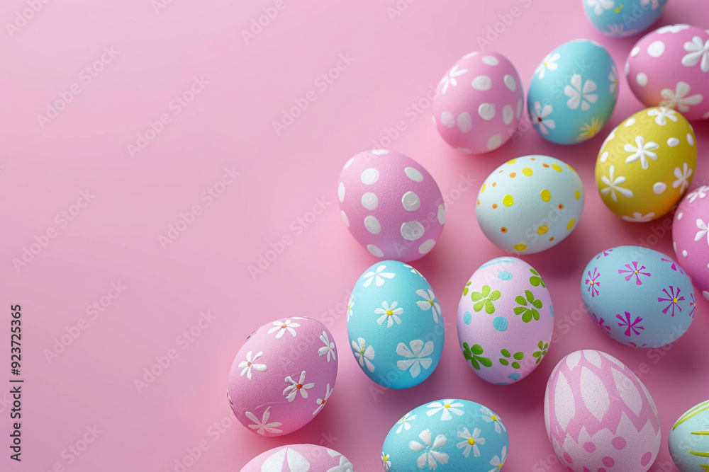 Easter Eggs on Pink Background Easter Eggs on Pink Background