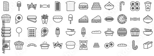 Mega Set Of Vector Delicacies Vector Symbols Apps, Websites Ui Designs Suitable For Cake,Bread,Sweet,Bake,Dessert Vector Icon Set Linear Pictogram Pack