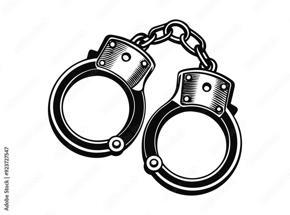 Handcuffs silhouette vector illustration Handcuffs silhouette vector illustration