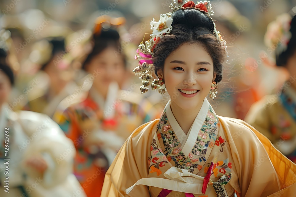 Crowd Celebrating New Year in Traditional North Korean Attire on the Streets. A Joyful and Vibrant Display of Ethnic Culture and Festive Spirit. Capturing the Unity and Cultural Pride of a Traditional Crowd Celebrating New Year in Traditional North Korean Attire on the Streets. A Joyful and Vibrant Display of Ethnic Culture and Festive Spirit. Capturing the Unity and Cultural Pride of a Traditional
