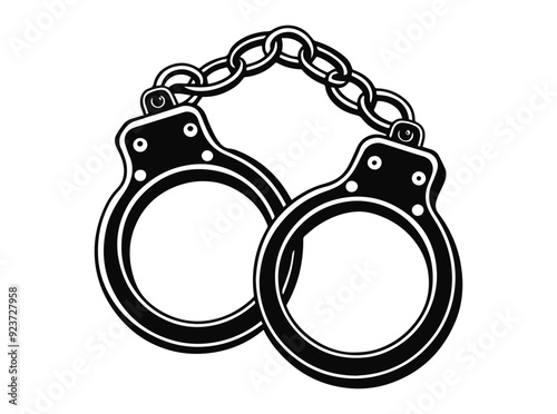 Handcuffs silhouette vector illustration
