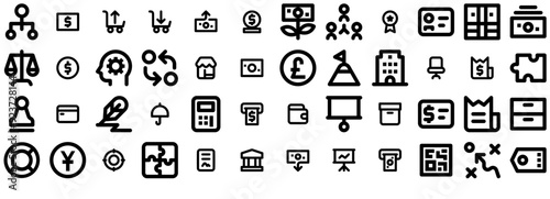 A Collection Of Business And Finance Mini Bold Vector Symbols Apps, Websites Ui Designs Suitable For Currency,Money,Payment,Finance,Dollar Infographic Simple Vector Illustration Logo