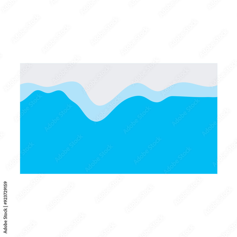 Obraz premium Blue river ocean wave layer vector background illustration