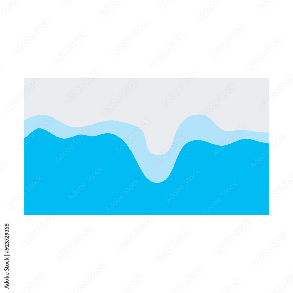 Obraz premium Blue river ocean wave layer vector background illustration