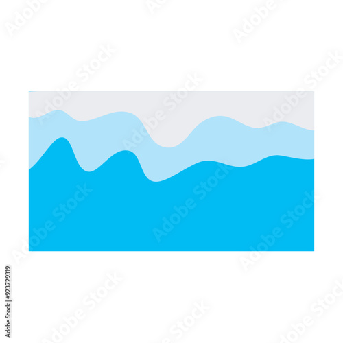 Blue river ocean wave layer vector background illustration