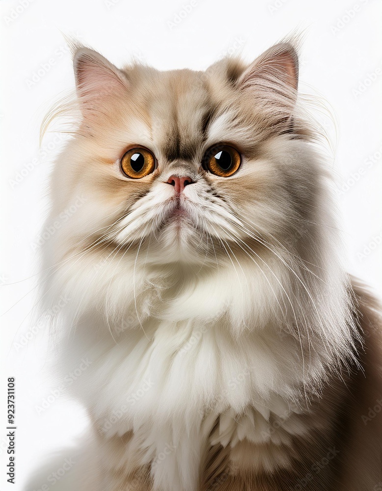 Fototapeta premium ペルシャネコのポートレート（Persian cat portrait on white background） 