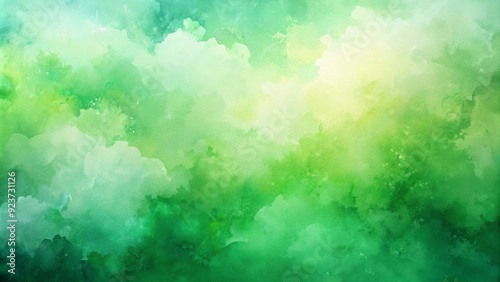 Vibrant green watercolor gradient background with soft, blended hues of lime, mint, and emerald, evoking a sense of calmness and serenity in digital designs.