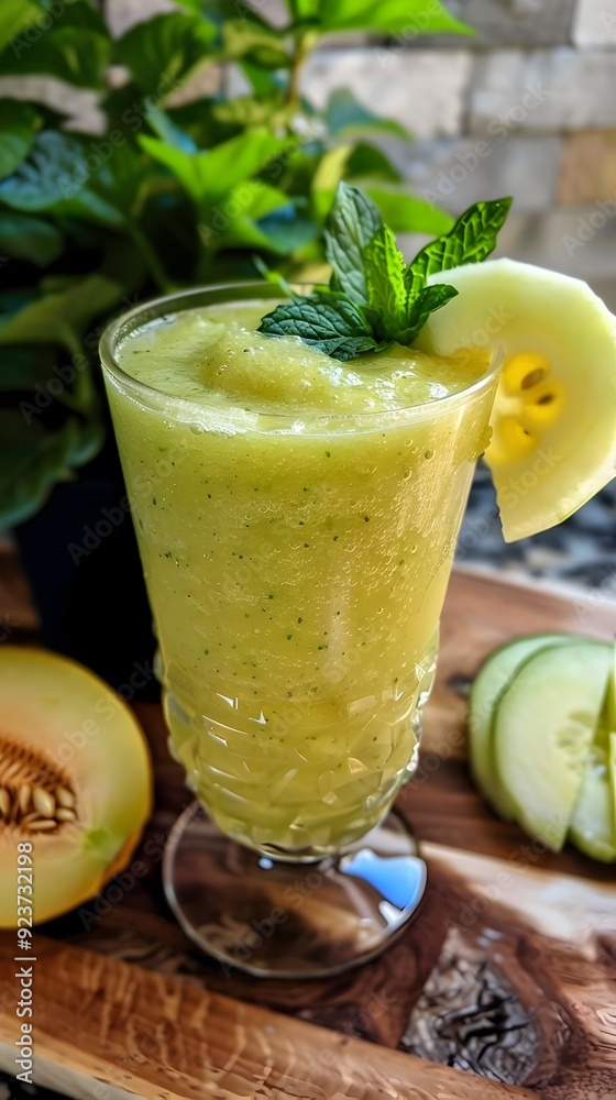 Refreshing Melon and Cucumber Smoothie. Refreshing Melon and Cucumber Smoothie.