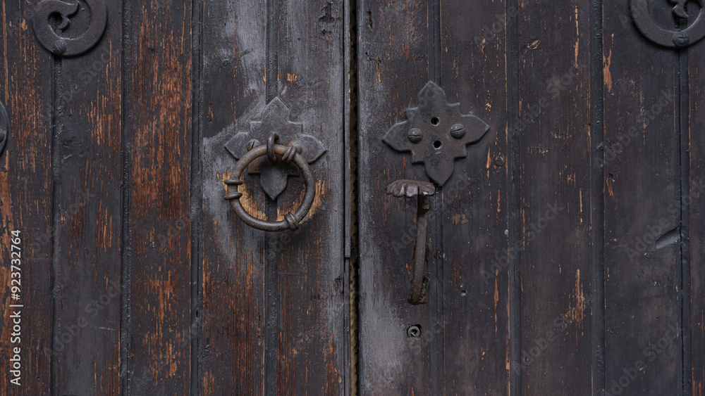 Part of old door on wall of the Kaliningrad Cathedral. Part of old door on wall of the Kaliningrad Cathedral.