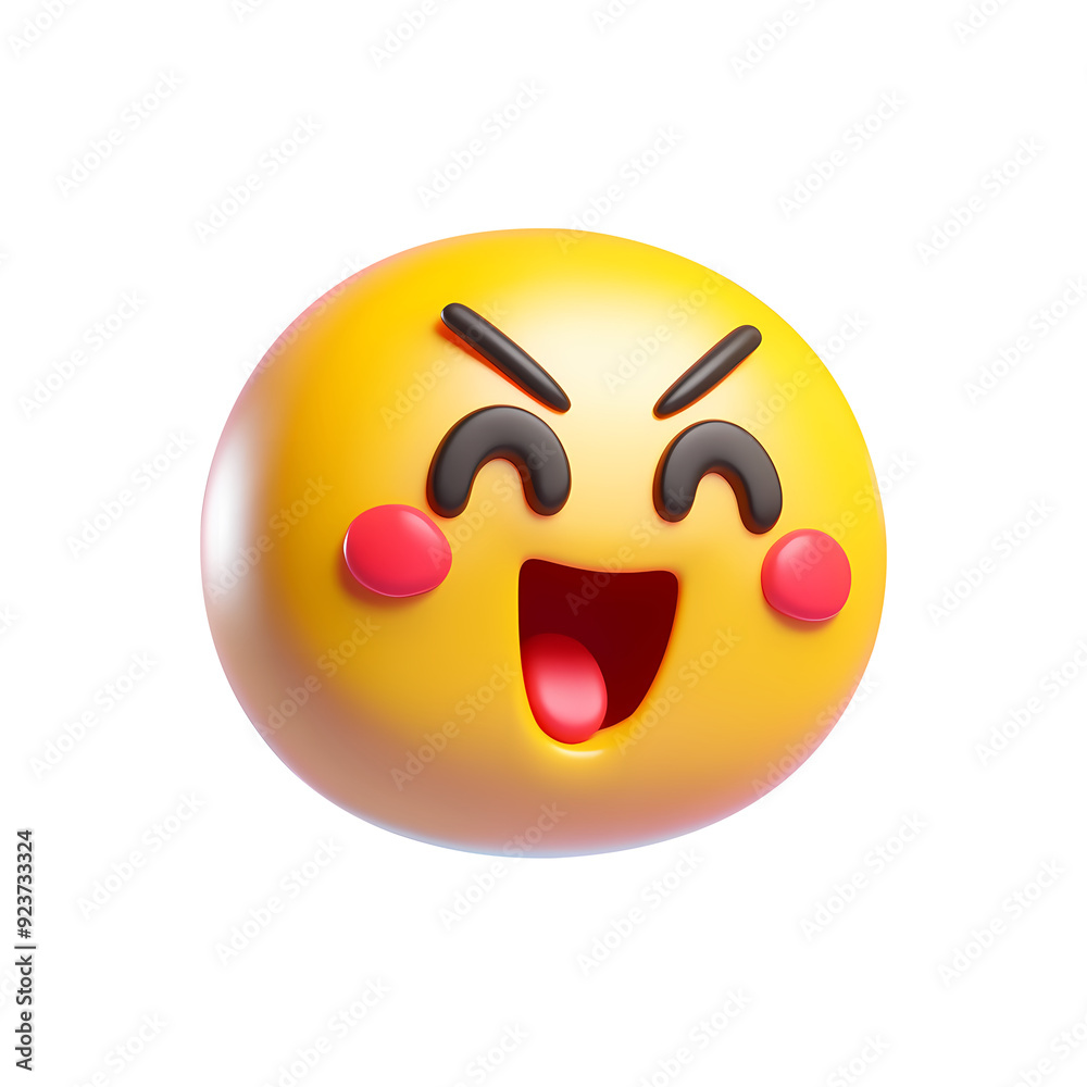 3d happy emoji icon. Realistic 3d high quality isolated render 3d happy emoji icon. Realistic 3d high quality isolated render