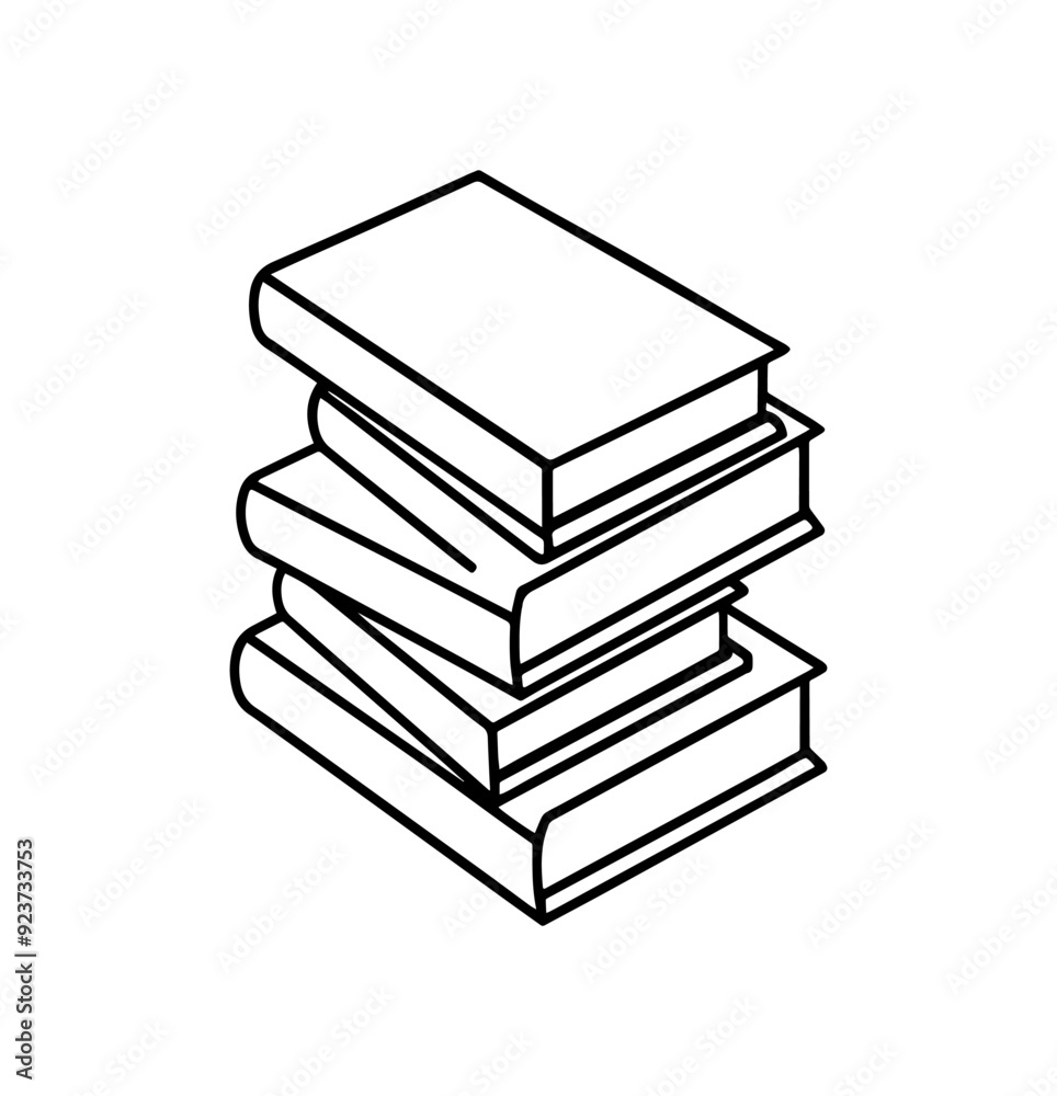 stack of books line art vector illustration stack of books line art vector illustration