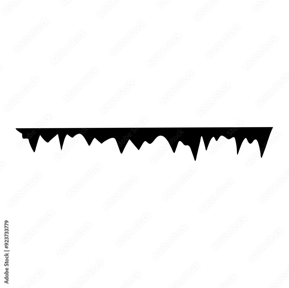 stalactites cave silhouette. stone blocks growths vector stalactites cave silhouette. stone blocks growths vector