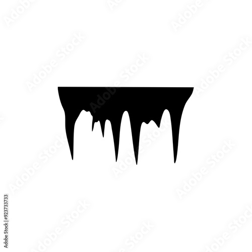 stalactites cave silhouette. stone blocks growths vector
