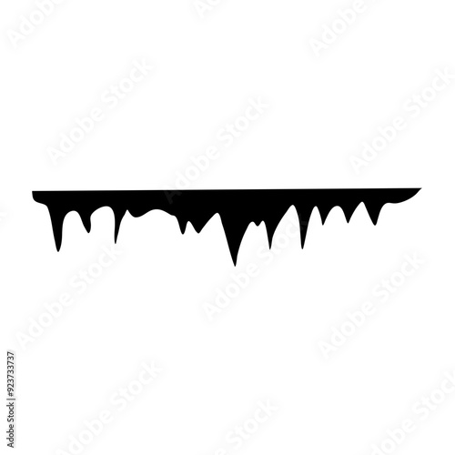 stalactites cave silhouette. stone blocks growths vector