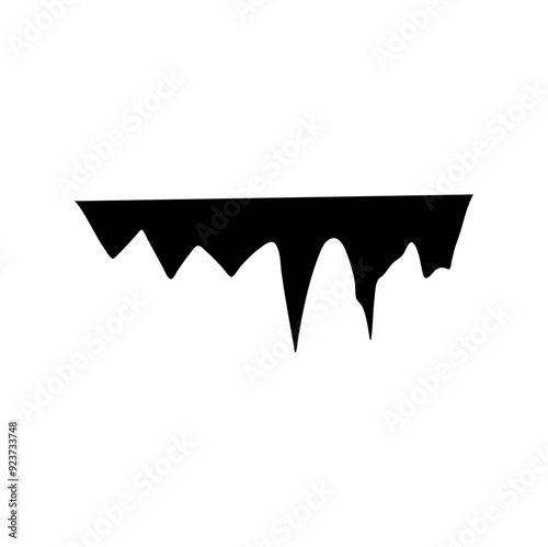 stalactites cave silhouette. stone blocks growths vector