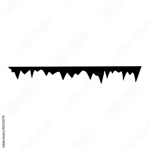 stalactites cave silhouette. stone blocks growths vector
