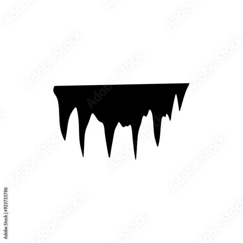 stalactites cave silhouette. stone blocks growths vector