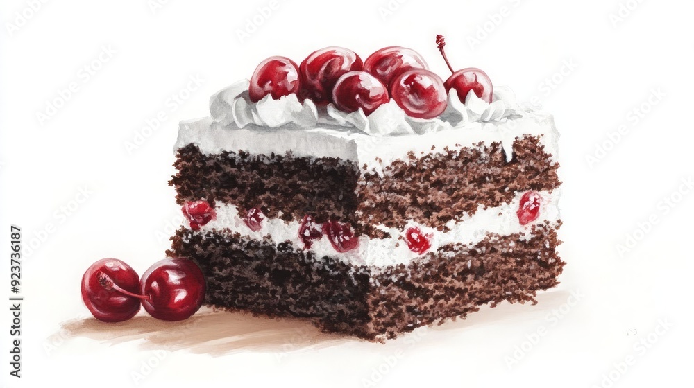 illustration of a German black forest cake 