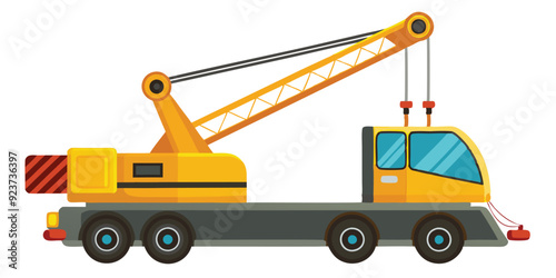 mobile crane isolated on white background