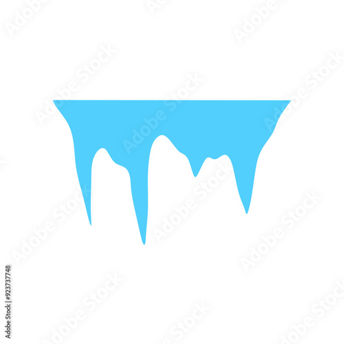 Cartoon frozen ice crystals and icicles, blocks and icebergs, magic stones game asset. Vector blue iced floes, salt mineral or cave stalagmites.