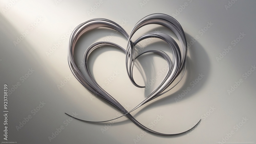 Heart shaped sculpture on a wall with a white background. Heart shaped sculpture on a wall with a white background.