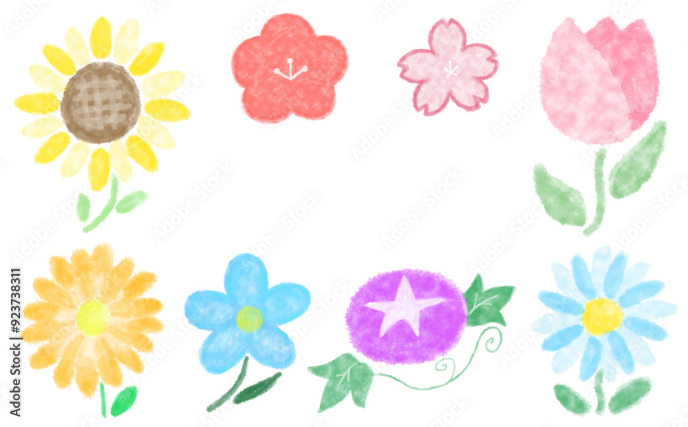 【手描き】お花のイラストセット 【手描き】お花のイラストセット