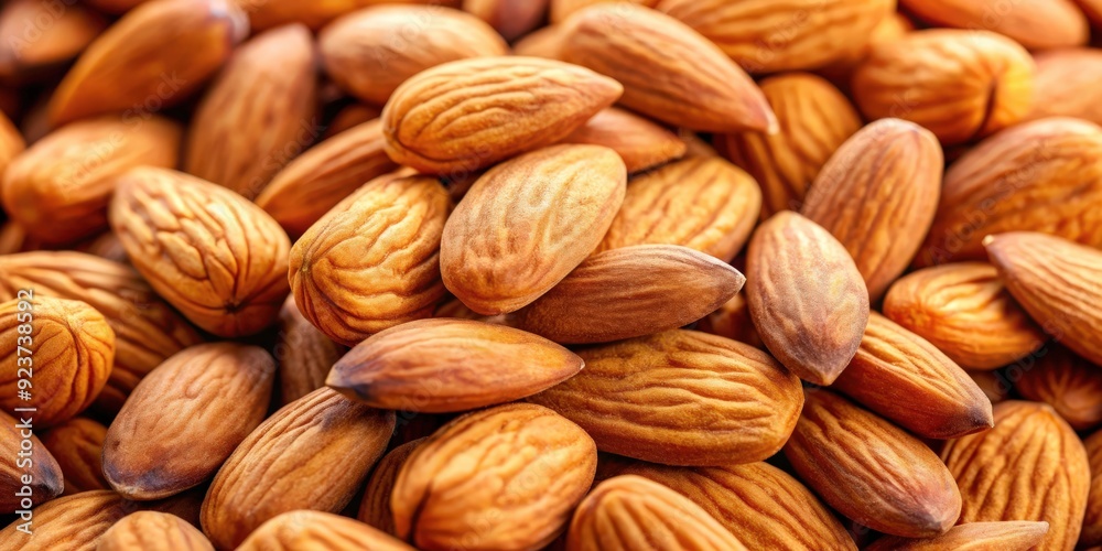 A close-up photo of a pile of fresh almonds, highlighting their natural, nutrient-rich goodness, almonds, healthy snack, versatile A close-up photo of a pile of fresh almonds, highlighting their natural, nutrient-rich goodness, almonds, healthy snack, versatile