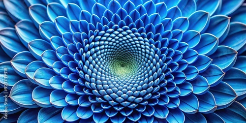 Fibonacci pattern in the center of blue scabiosis flower, fibonacci, pattern, center, blue, scabiosis, flower
