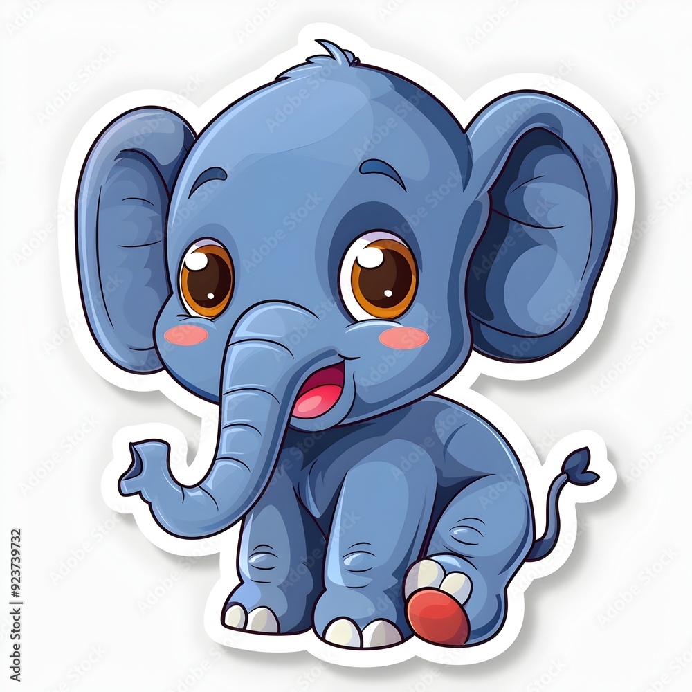 Cute Elephant Sticker Design in Dinosaur Inspired Style for Learning and Education Cute Elephant Sticker Design in Dinosaur Inspired Style for Learning and Education