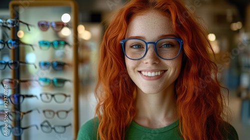 The Smiling Redhead with Glasses photo