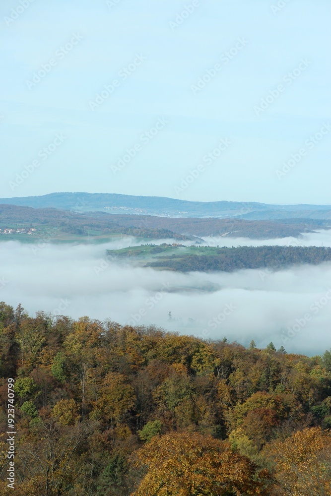 Obraz premium inversion between autumn hills in Czech republic