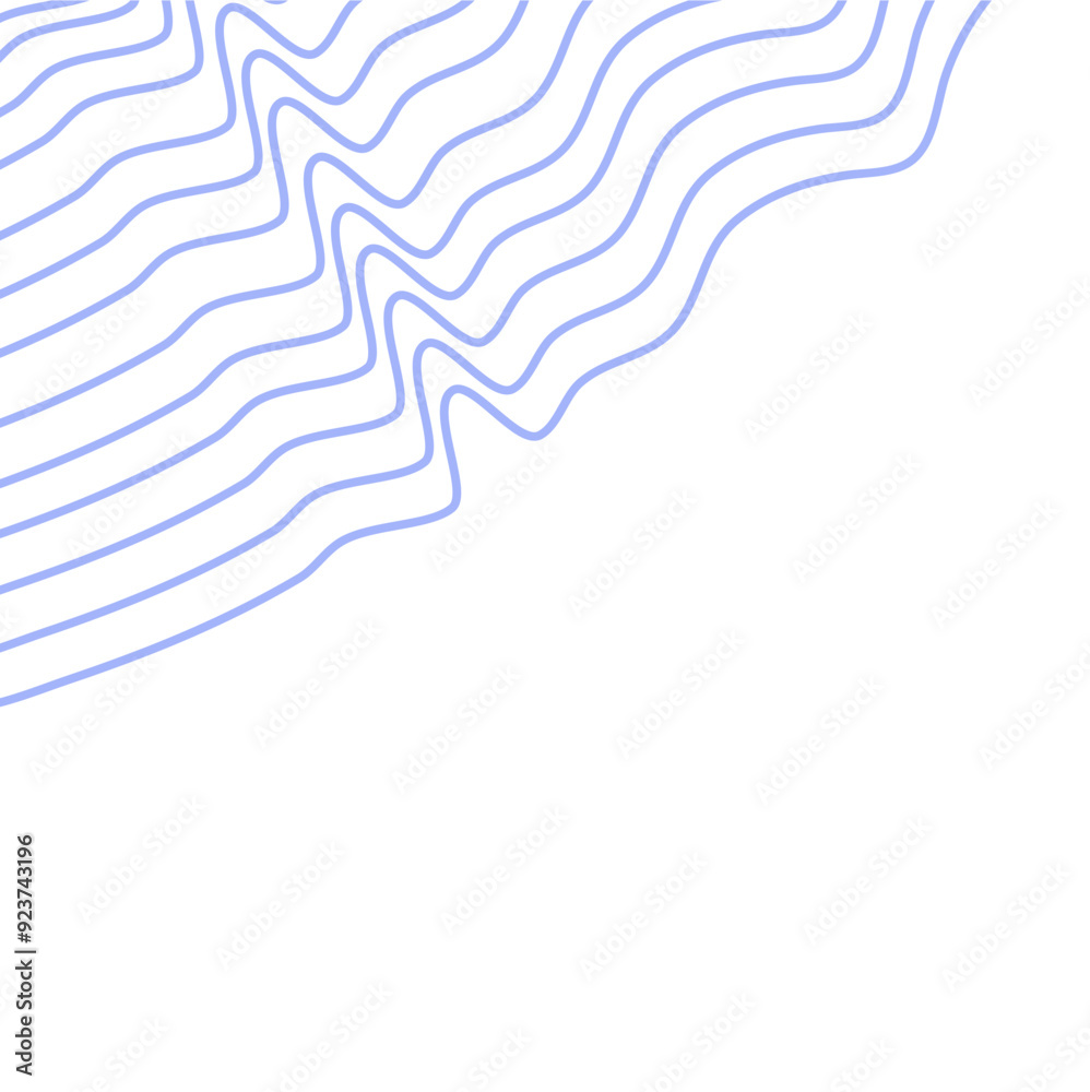 Aesthetic Wave Lines Corner Decoration, Abstract Wavy Line Element, Vector Illustration Aesthetic Wave Lines Corner Decoration, Abstract Wavy Line Element, Vector Illustration