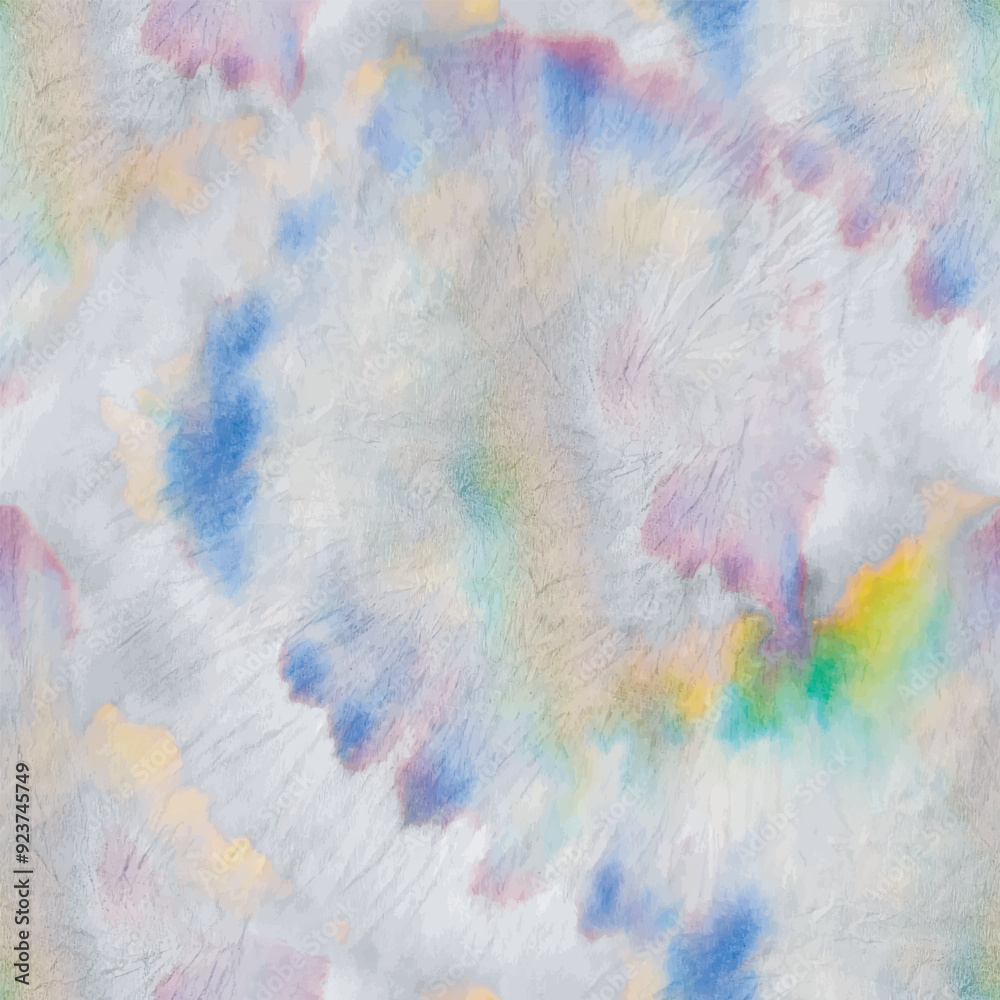 Obraz premium Tie Dye Vector Shirt. Gray Vector Green Grunge. Blue Shirt Watercolor. Yellow Dyed Batik. Colorful Repeat Tie Dye. Blue Seamless Print. Gray Yellow Swirl. White Stripe Tie Dye. Yellow Dye Background