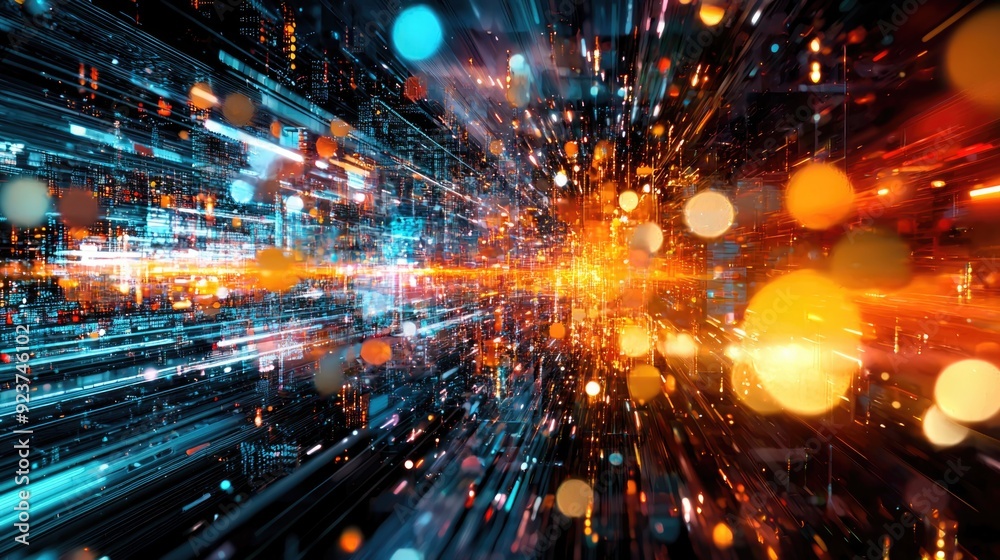 Fototapeta premium Abstract Digital Data Visualization Artwork