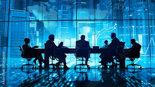 Diverse group of investors at a conference, discussing global financial trends and opportunities