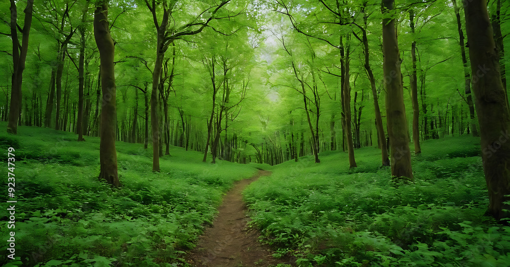 Sunbeams pierce through a lush green forest canopy, illuminating a tranquil stream flowing through a carpet of ferns. Ideal for nature-themed websites, blogs, or environmental publications. AI generat Sunbeams pierce through a lush green forest canopy, illuminating a tranquil stream flowing through a carpet of ferns. Ideal for nature-themed websites, blogs, or environmental publications. AI generat