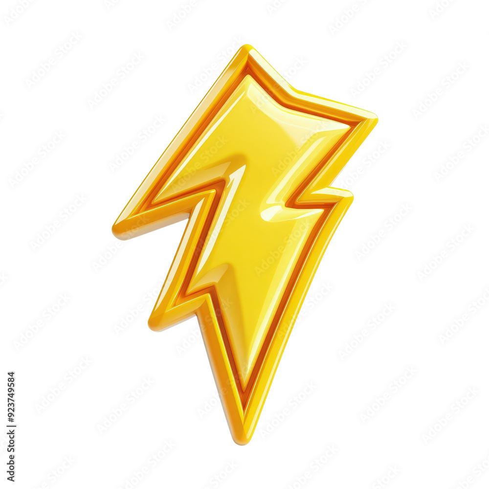 Bright yellow lightning bolt icon, symbolizing energy, power, and excitement in a modern design. Bright yellow lightning bolt icon, symbolizing energy, power, and excitement in a modern design.