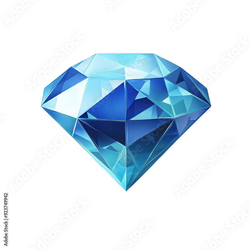 Stunning blue diamond showcasing intricate facets, perfect for luxury, elegance, and gemstone themes.