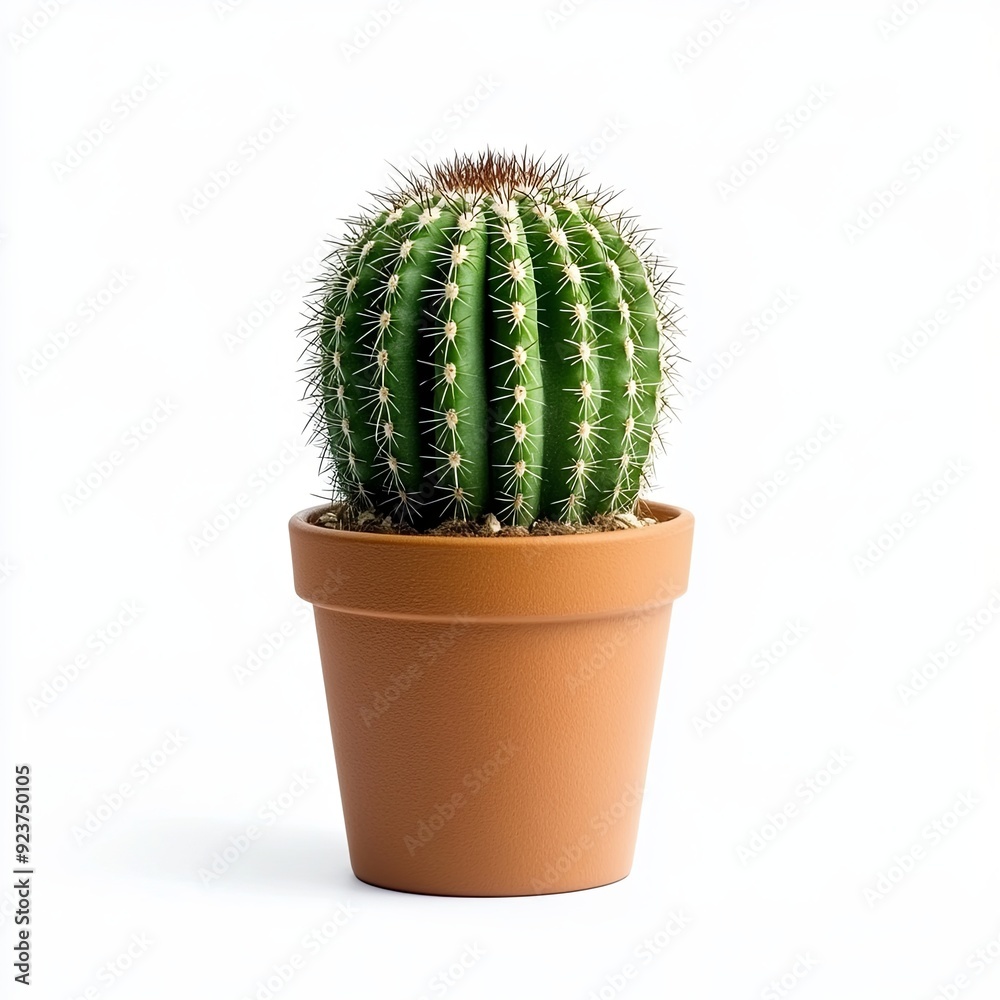 cactus in pot isolated on white background