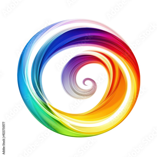 Vibrant swirl design showcasing a spectrum of colors, perfect for creative projects and artistic expressions.