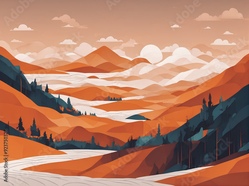 sunset in the mountains
